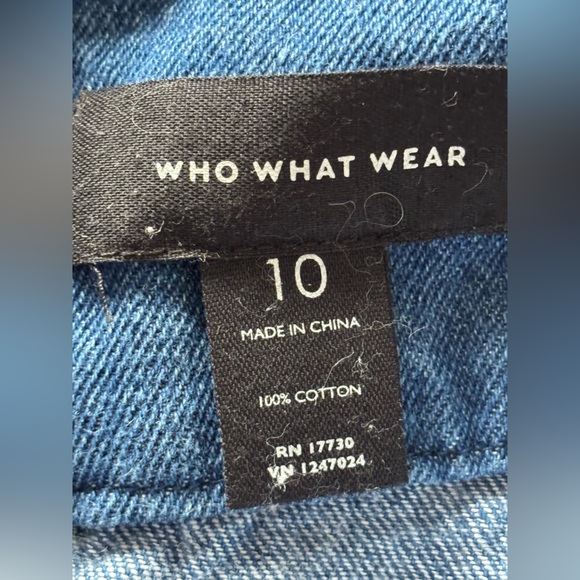 Who What Wear A-Line Blue Denim Skirt Size 10 Removable Belt Pockets Back Zipper - Picture 3 of 9